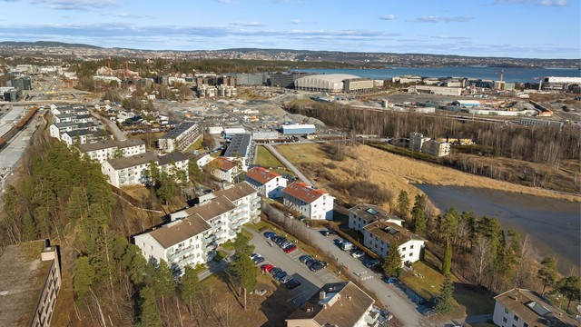 Utsikt mot Fornebu og nærområdet.