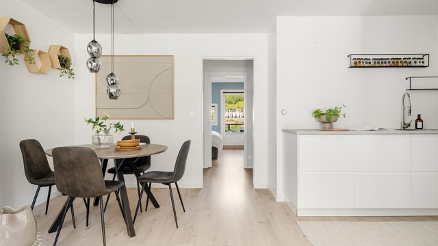 Leiligheten har en arealeffektiv planløsning med to soverom.
