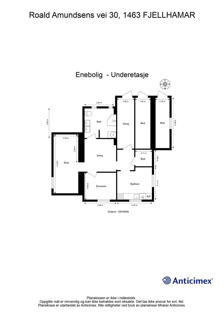 Plantegning underetasje.