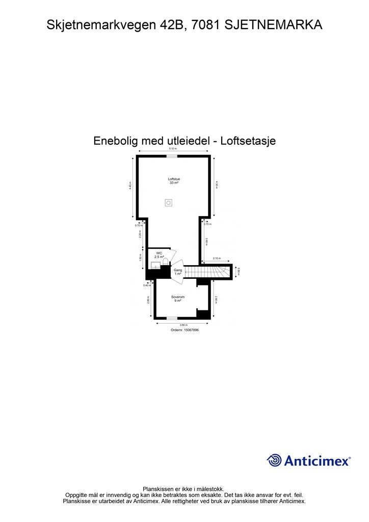 Planskisse loftetasje