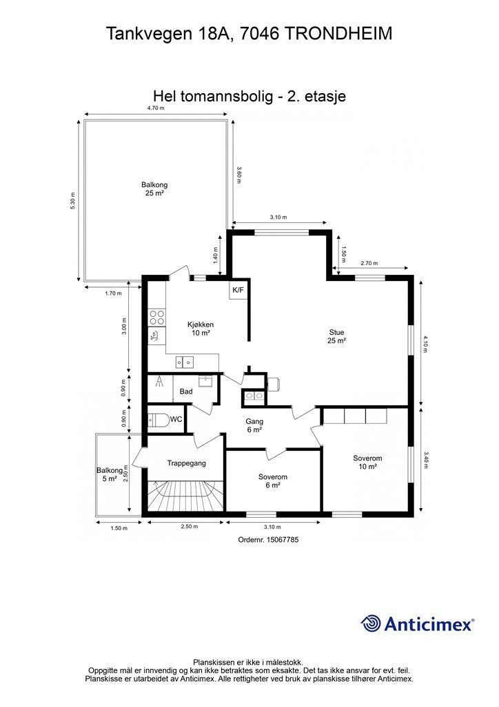 Planskisse 2. etasje. 