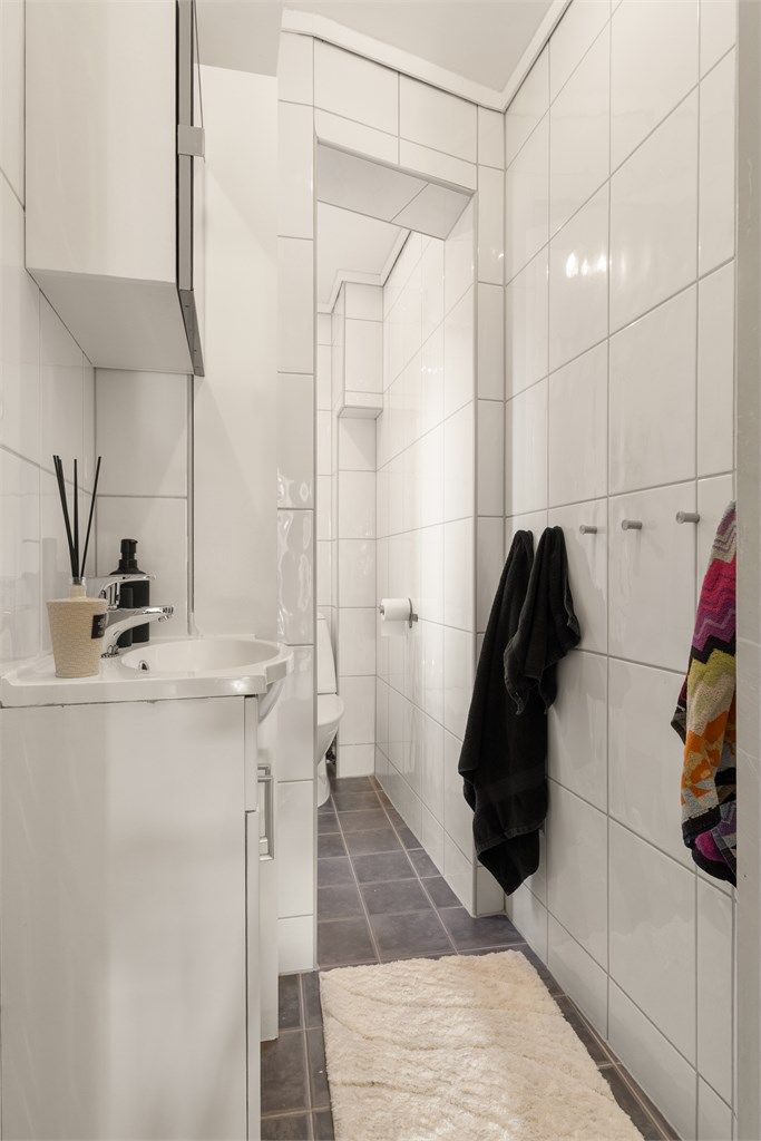 Bad/wc med fliser og varmekabler