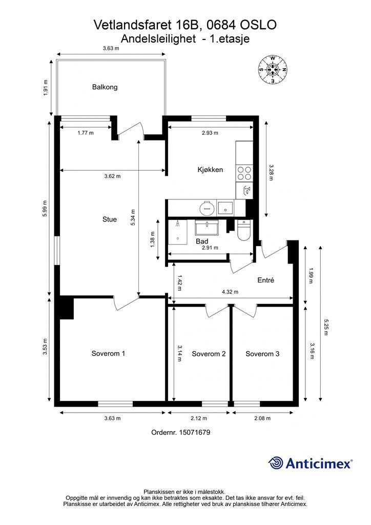 Plantegning, 1. etasje.