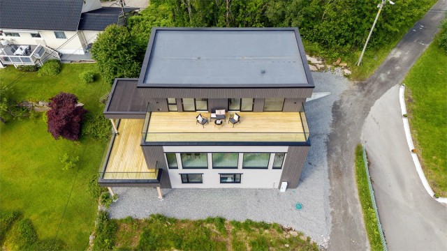 Dronebilde av eiendommen sett ovenfra