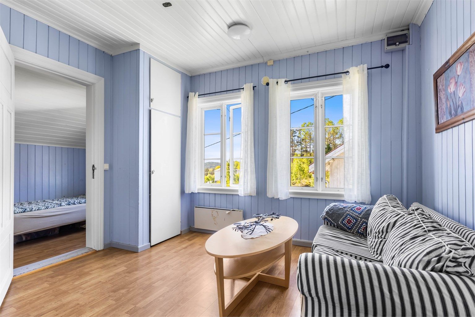 Fleksibelt rom i loftsetasjen som kan brukes som loftstue eller soverom.