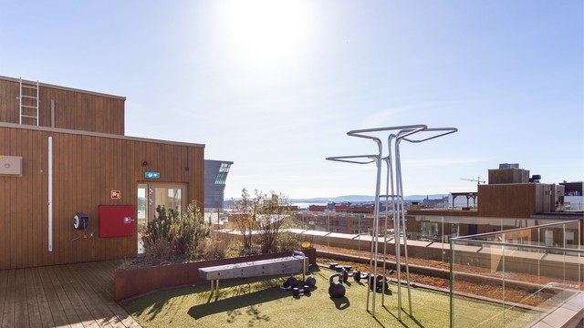 På takterrassen finnes også et eget område for utendørs trening.