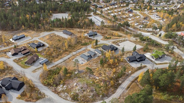 Dronebilde av hyttefeltet