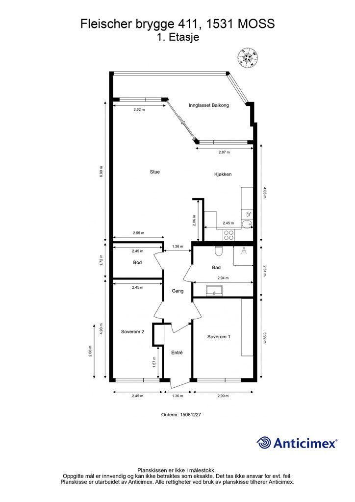 En ekstern bod disponeres også av leiligheten.