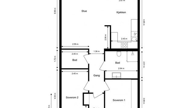 En ekstern bod disponeres også av leiligheten.