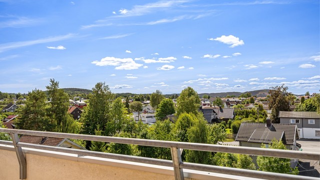 Fra balkongen har man en åpen og fri utsikt over nærområdet.
