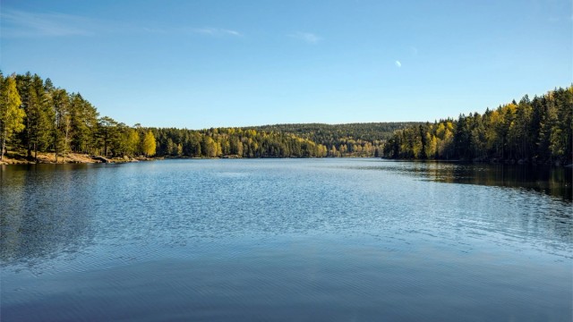 Innover Østmarka finner du du et uendelig antall idylliske turområder. Her fra badeplass ved Nøklevann.