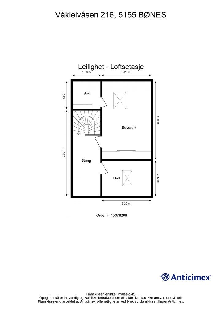 Plantegning - Loftsetasje