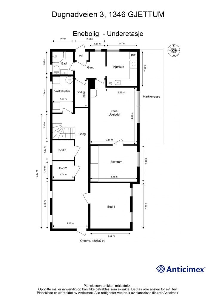 Plantegning- Underetasje