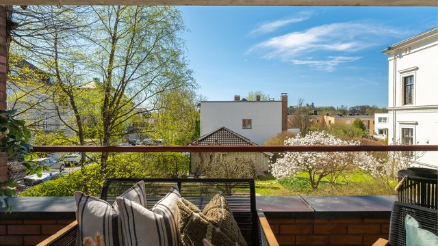 Utsikt mot flotte grøntområder med lite innsyn.