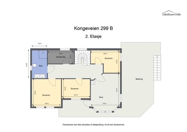 Plantegning - øverste etasje