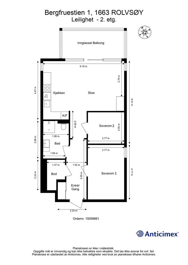 Planskisse Bergfruestien 1 3-roms