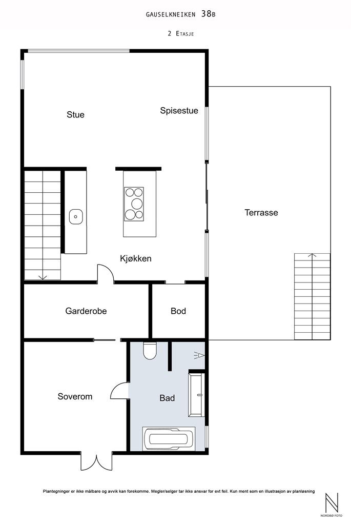 Gauselkneiken 38 - 2 Etasje plantegning
