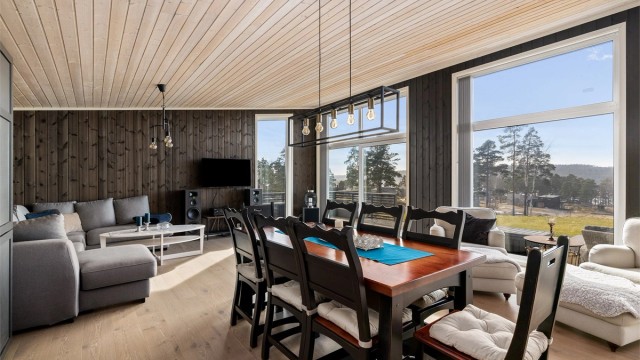 Her har "arkitekten" UTNYTTET UTSIKTEN for alt den er verdt gjennom store åpne vindusflater.