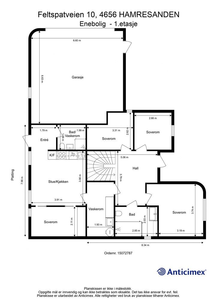 Plantegning-Enebolig - 1.etasje.