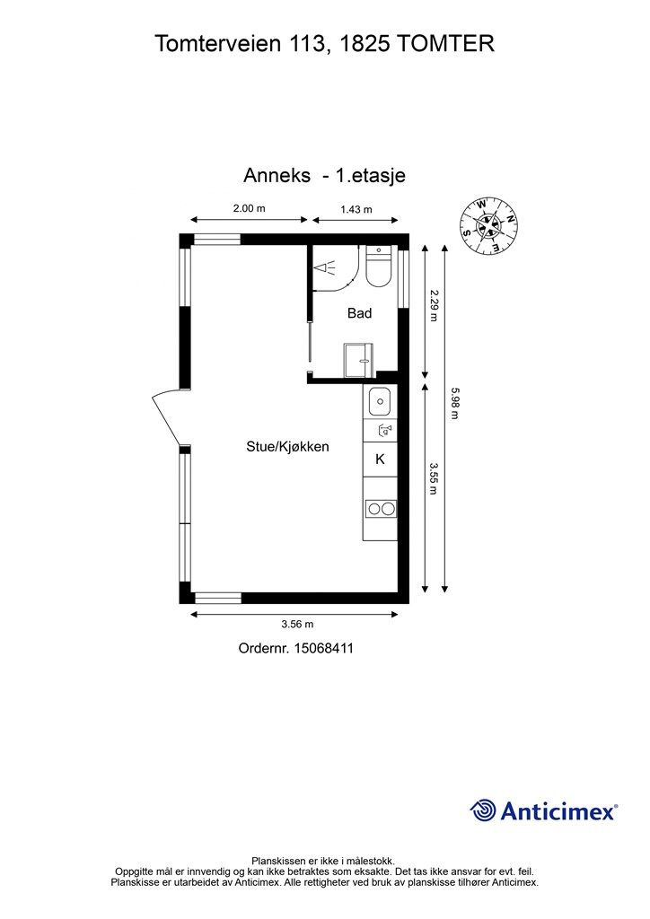 Plantegning - Anneks - 1.etasje