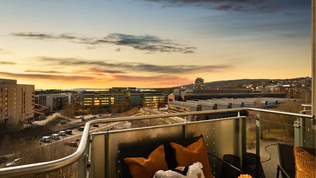 Fra leiligheten har du utsyn over Nydalen.