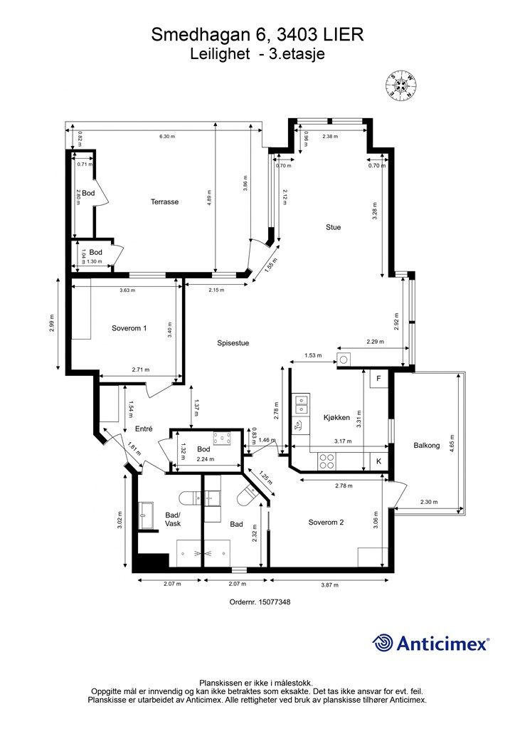 Plantegning - 3. etasje