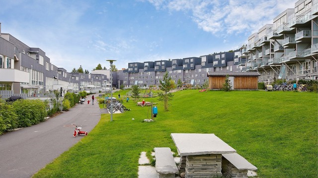 Grønt og barnevennlig fellesområde i Årvollskogen