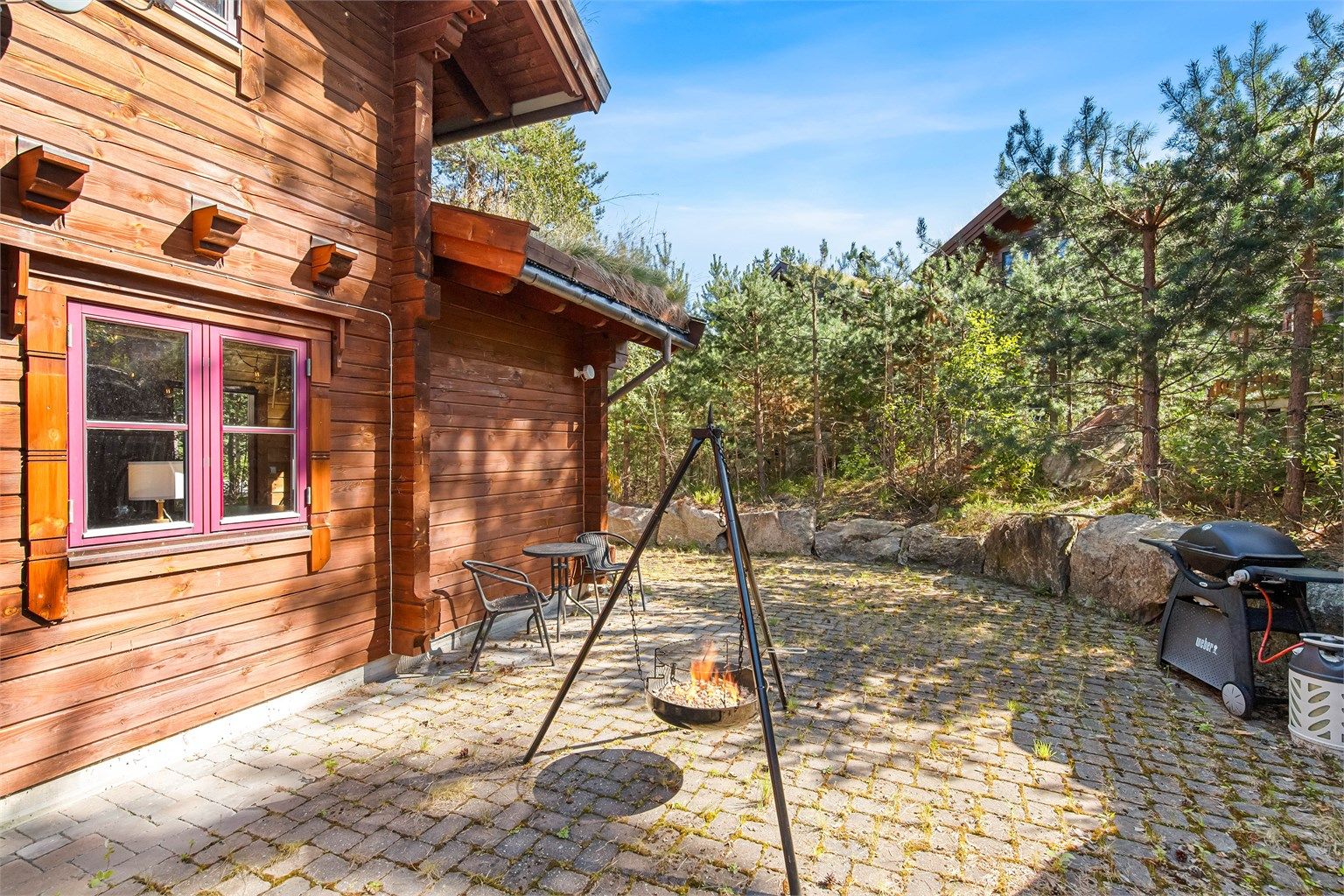 Skjermet uteplass som gir privatliv. Rolig og usjenert