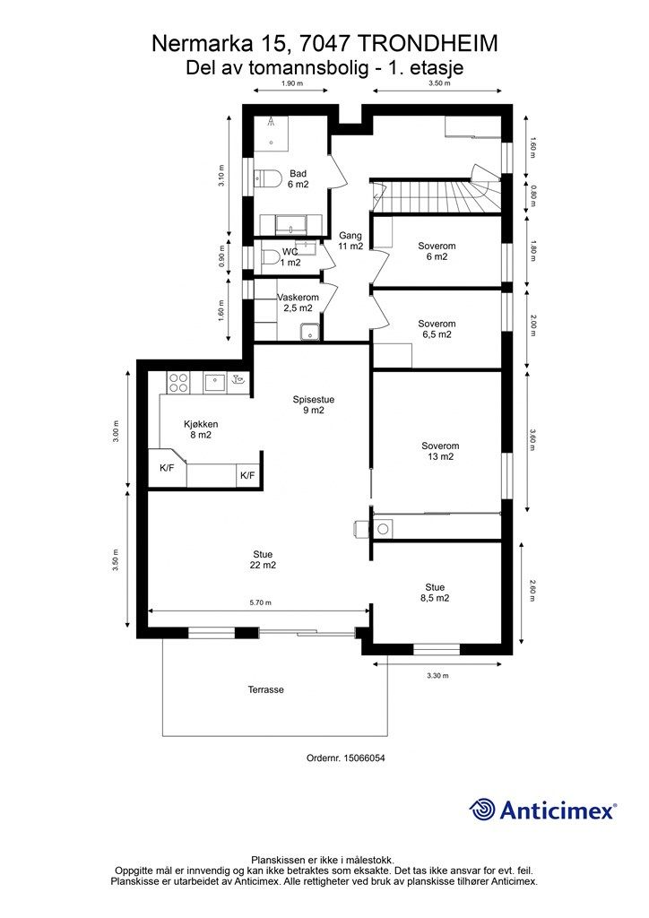 Planskisse 1. etasje. 