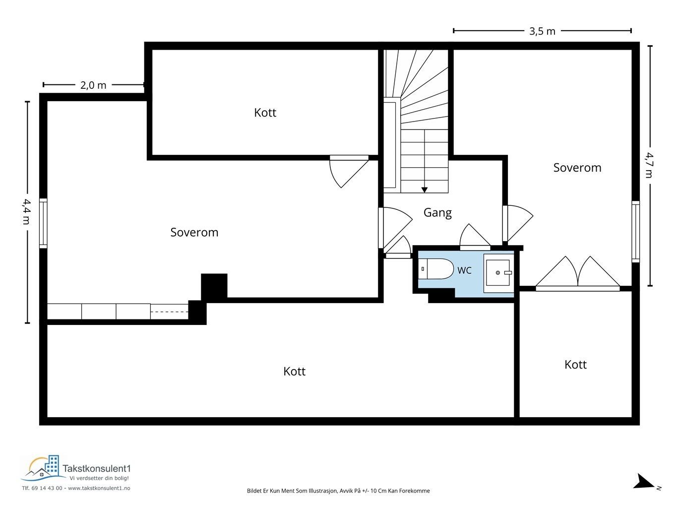 Plantegning 3. etasje - loftsetasje 