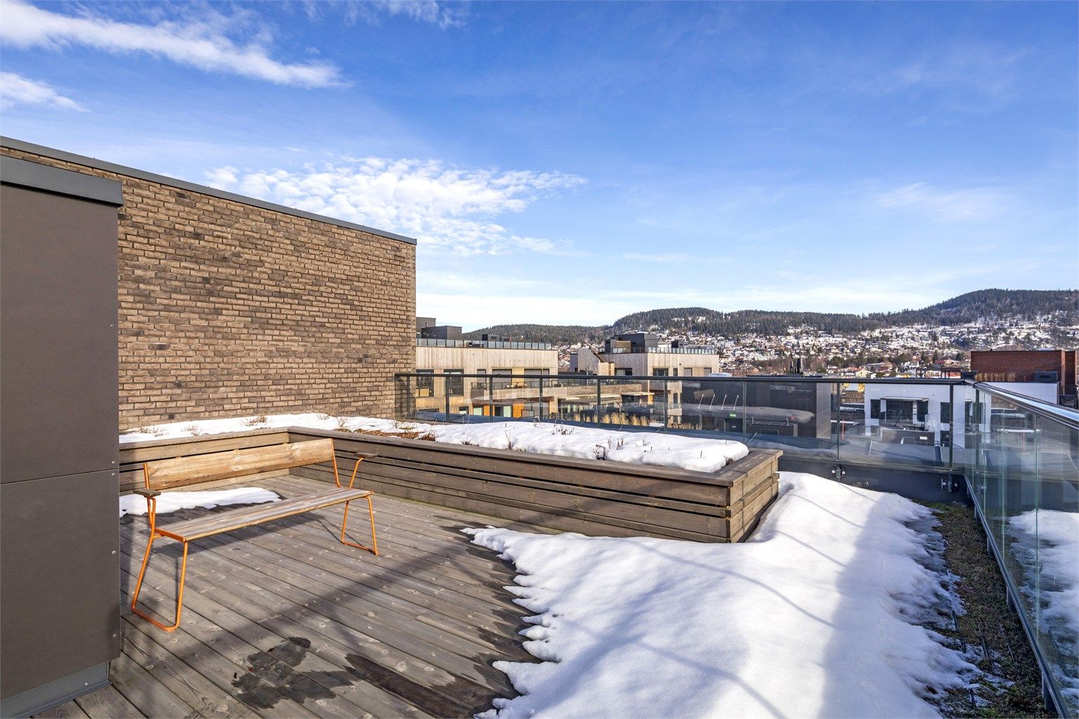 En av de felles takterrassene i borettslaget
'