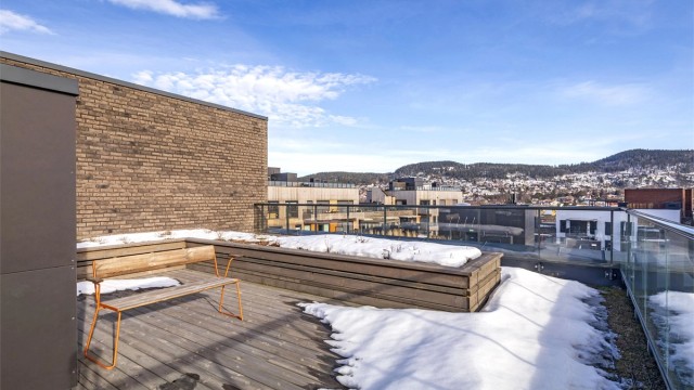 En av de felles takterrassene i borettslaget
'