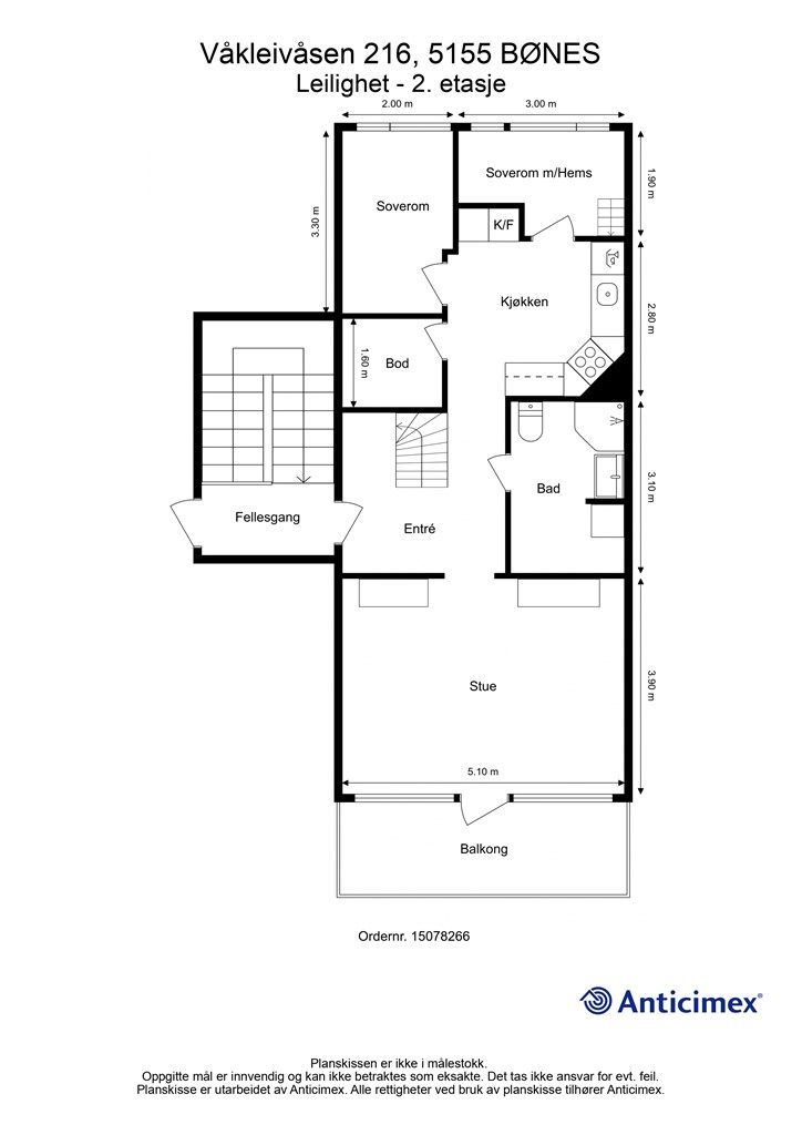 Plantegning- 2. etasje