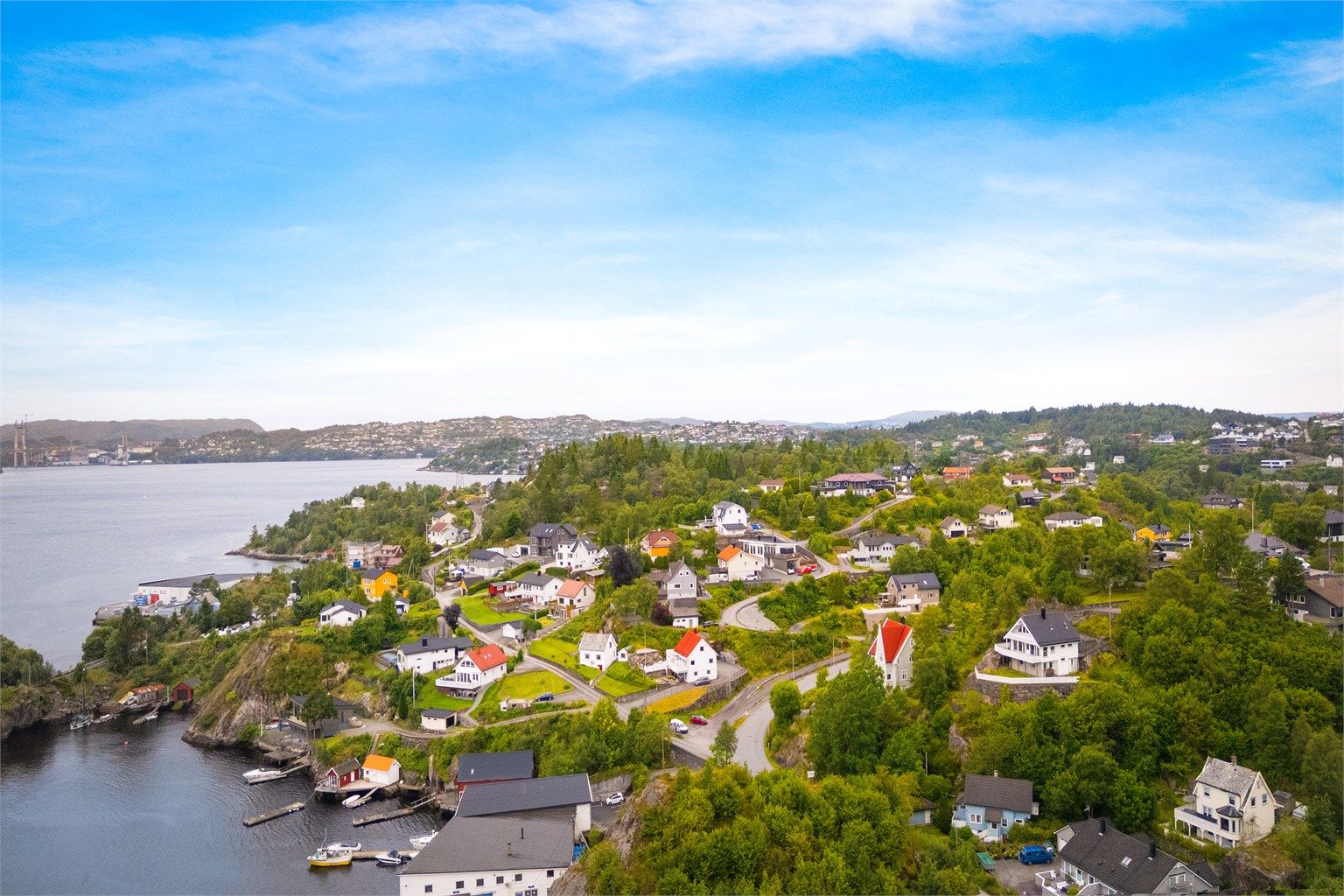 Dronebilde av nærområdet.