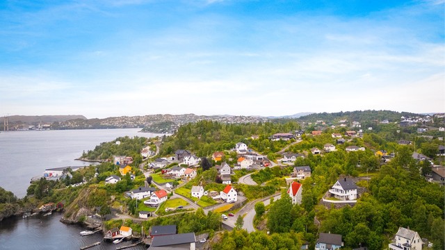 Dronebilde av nærområdet.