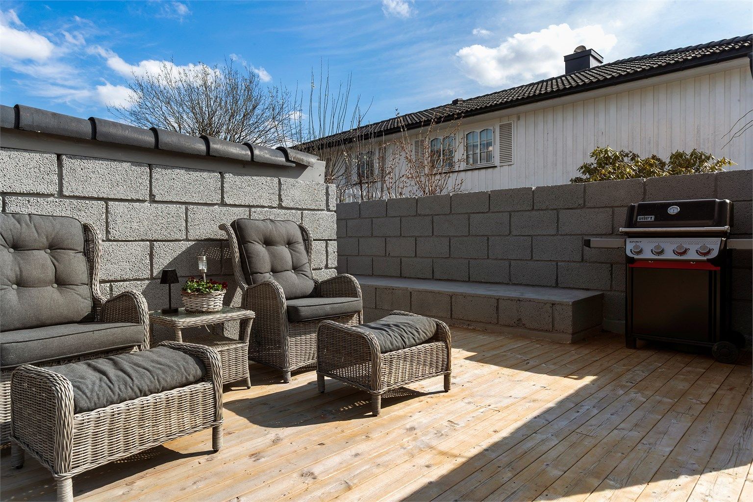 En egen sone for grilling og hygge på terrassen.
