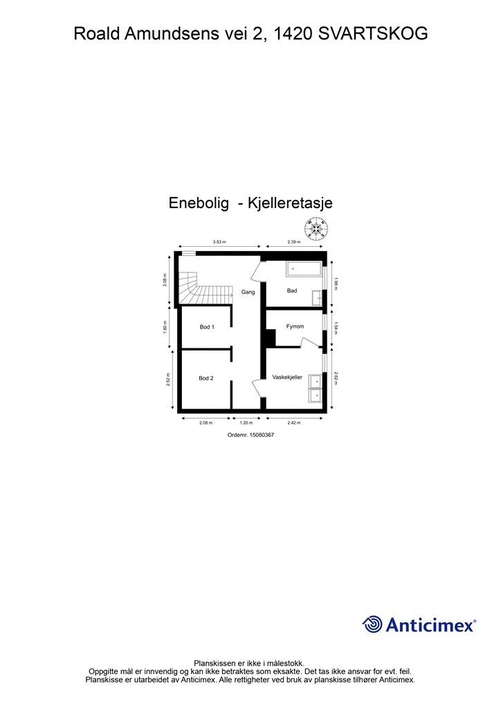 Plantegning- Kjelleretasje
