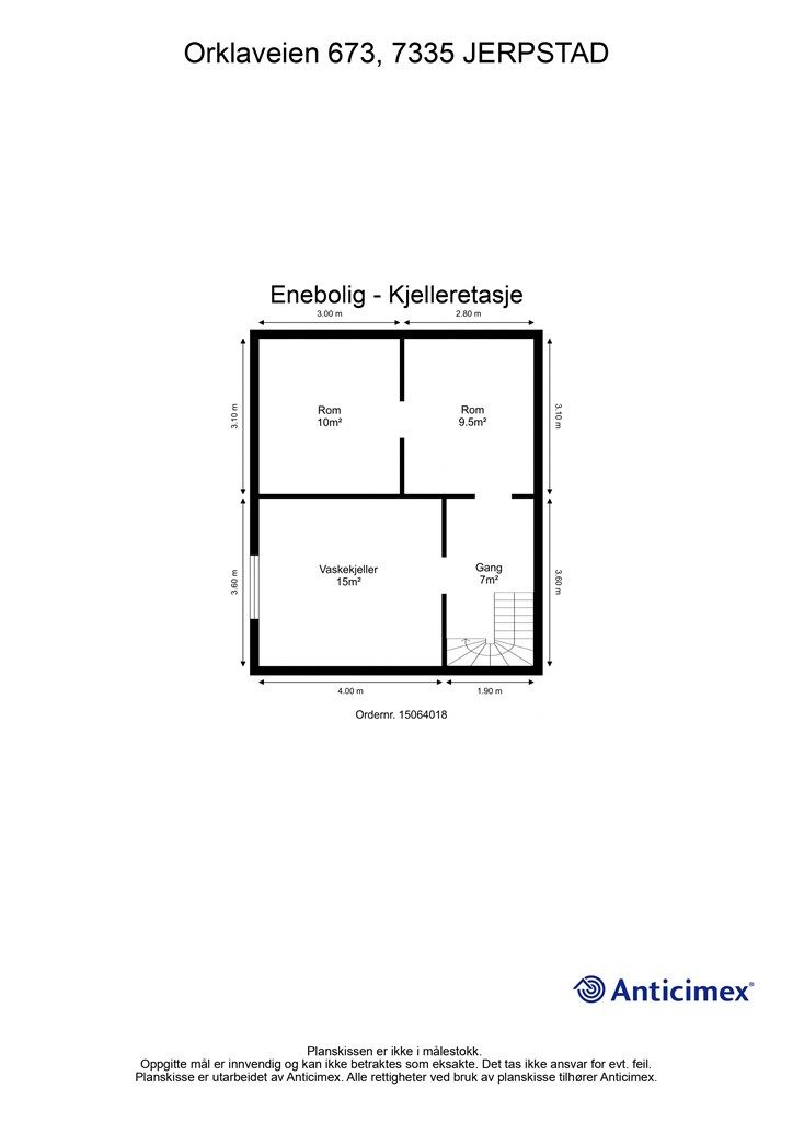 Planskisse kjelleretasje. 