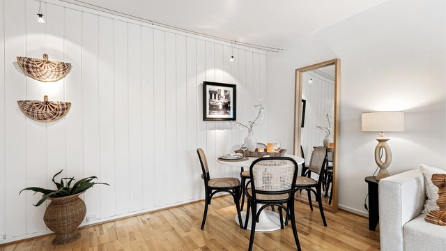 Plass til møblering av både salong og spisestue