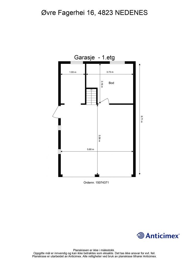 Plantegning garasje 1. etg. 