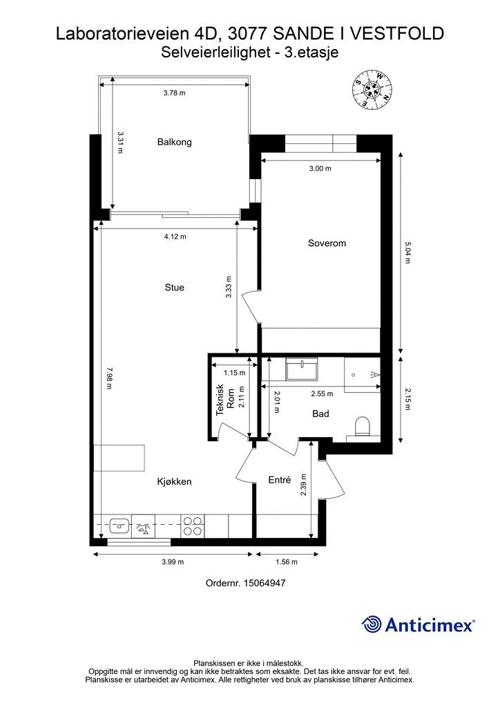 Plantegning - 3. etasje