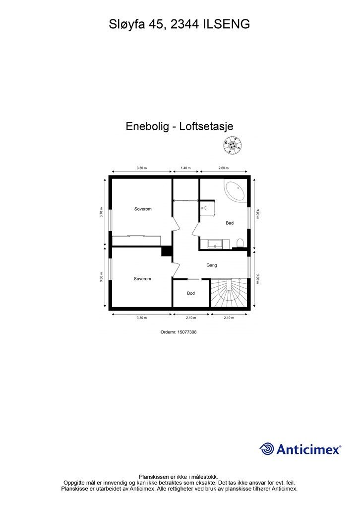 Plantegning Loftsetasje