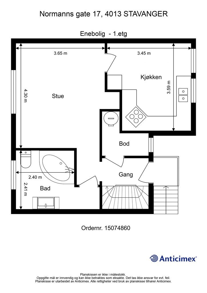 Plantegning - 1.etasje.