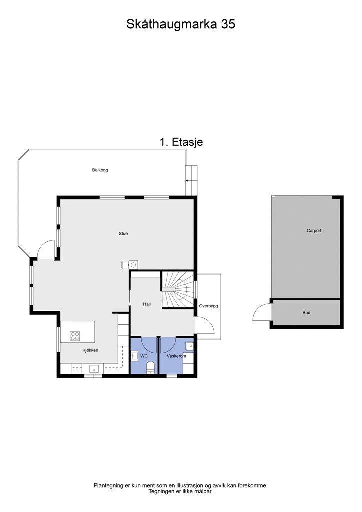 2 D plantegning hovedetasjen