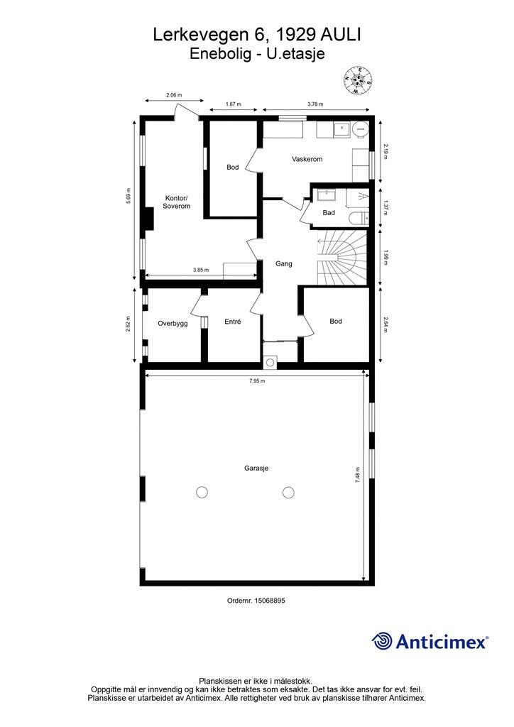 Plantegning - underetasjen.