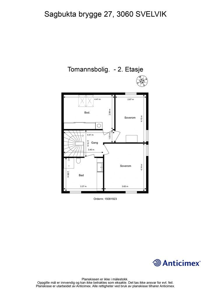 Plantegning - 2. etasje