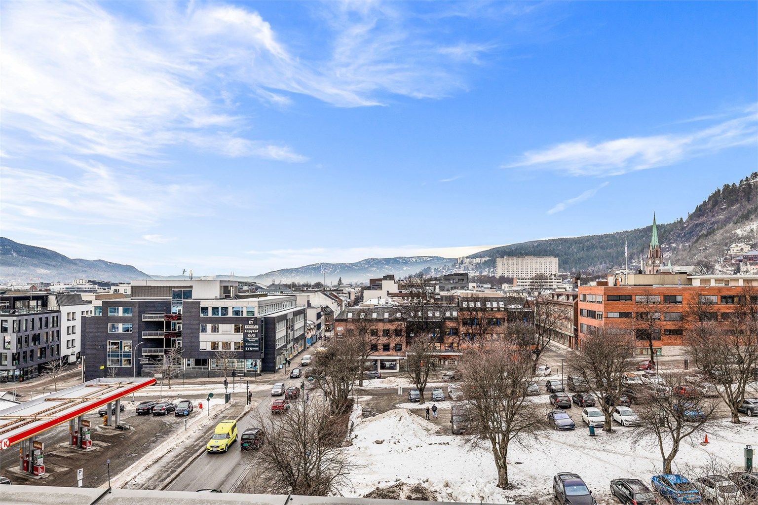 Utsikt fra balkongen.