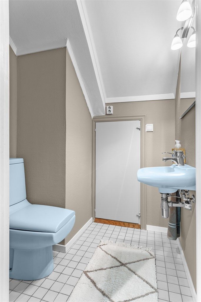 WC - Adkomst via toalettrom til kaldt lagringsloft på ca. 19m² gulvflate