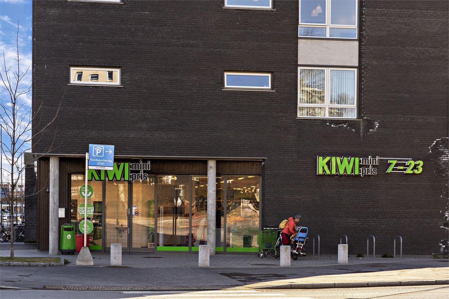 Kiwi er ikke mange meterne unna boligen