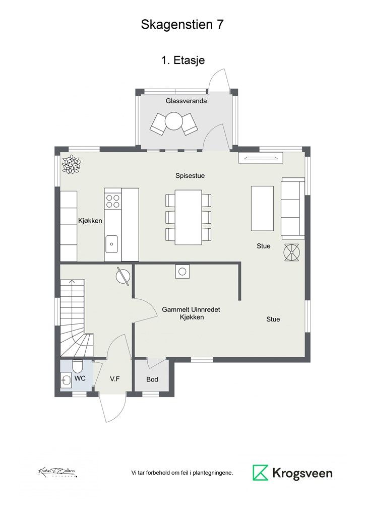 Plantegning hovedhuset 1.etg. 
